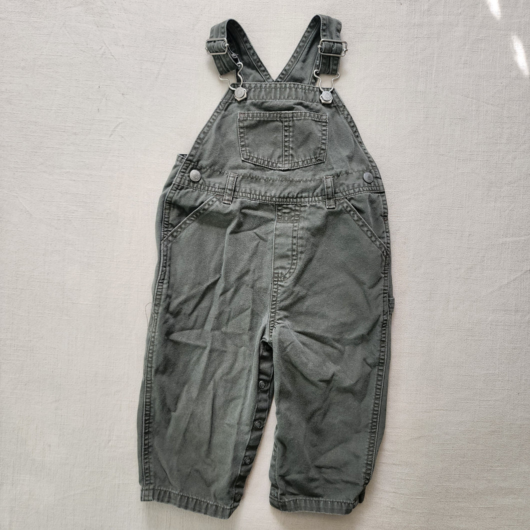 Vintage Army Green Overalls 18-24 months