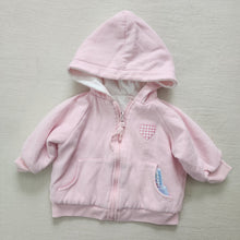 Load image into Gallery viewer, Vintage Pink Heart Hooded Jacket 6-12 months
