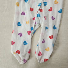 Load image into Gallery viewer, Vintage Heart Footed Pajamas 0-3 months
