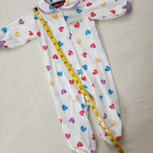 Load image into Gallery viewer, Vintage Heart Footed Pajamas 0-3 months
