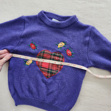 Load image into Gallery viewer, Vintage Plaid Heart Knit Sweater 4t
