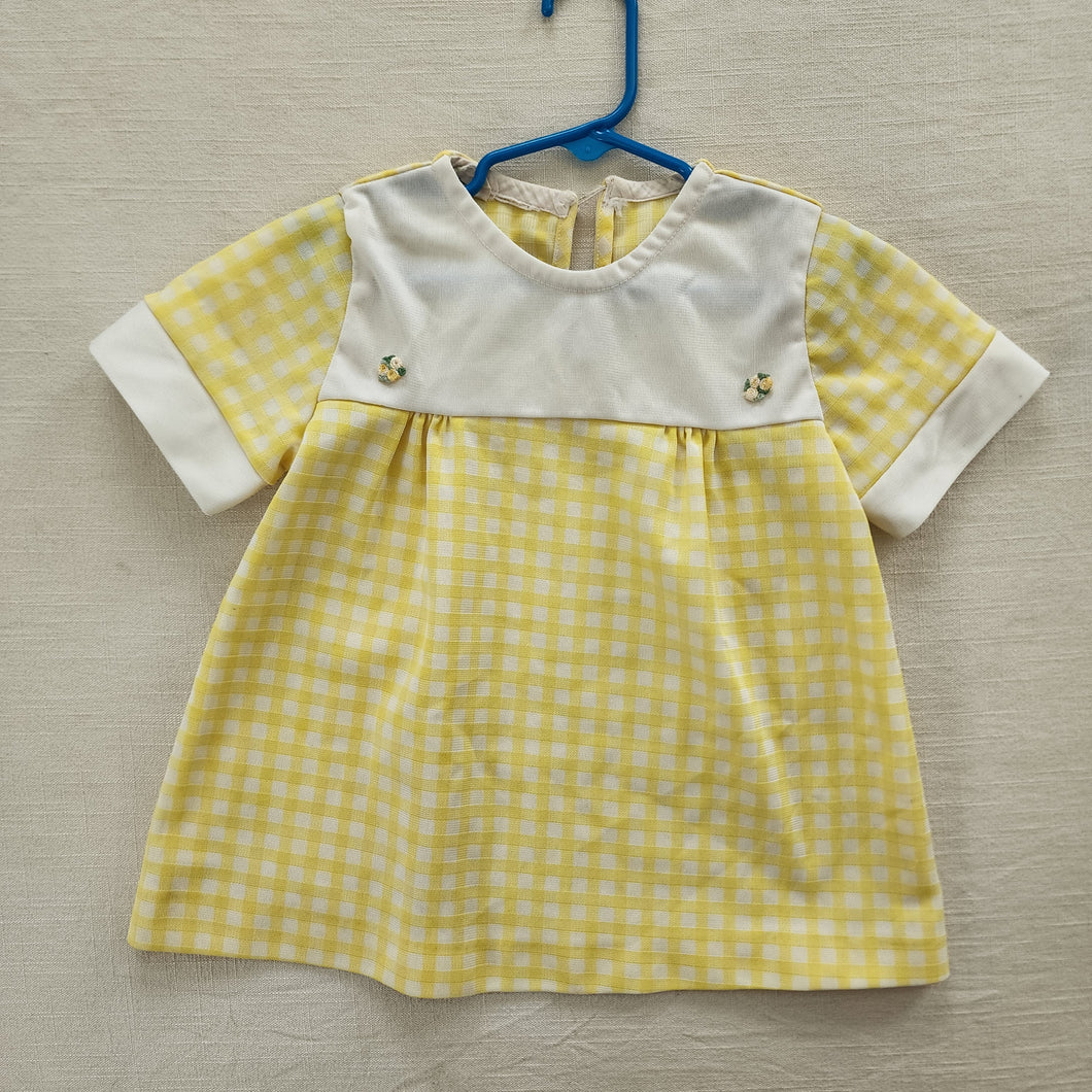 Vintage 60s Yellow Gingham Dress 2t/3t