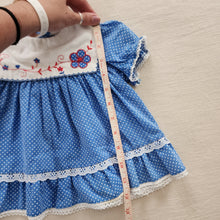 Load image into Gallery viewer, Vintage Sears Blue Dotted Dress 6-9 months
