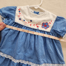 Load image into Gallery viewer, Vintage Sears Blue Dotted Dress 6-9 months
