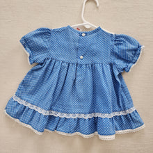 Load image into Gallery viewer, Vintage Sears Blue Dotted Dress 6-9 months
