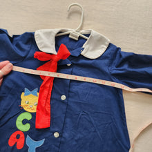 Load image into Gallery viewer, Vintage Cat Applique Navy Tunic/Dress 2t/3t
