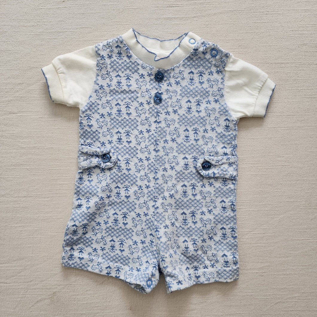 Vintage Rooster Kids Romper 6-9 months