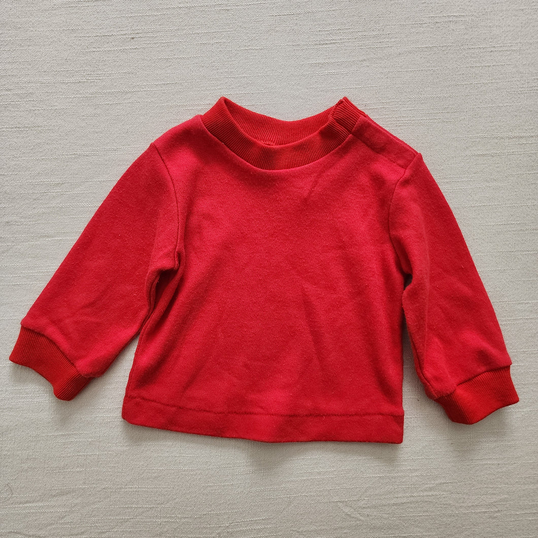 Vintage Red Mock Neck Long Sleeve 3-6 months