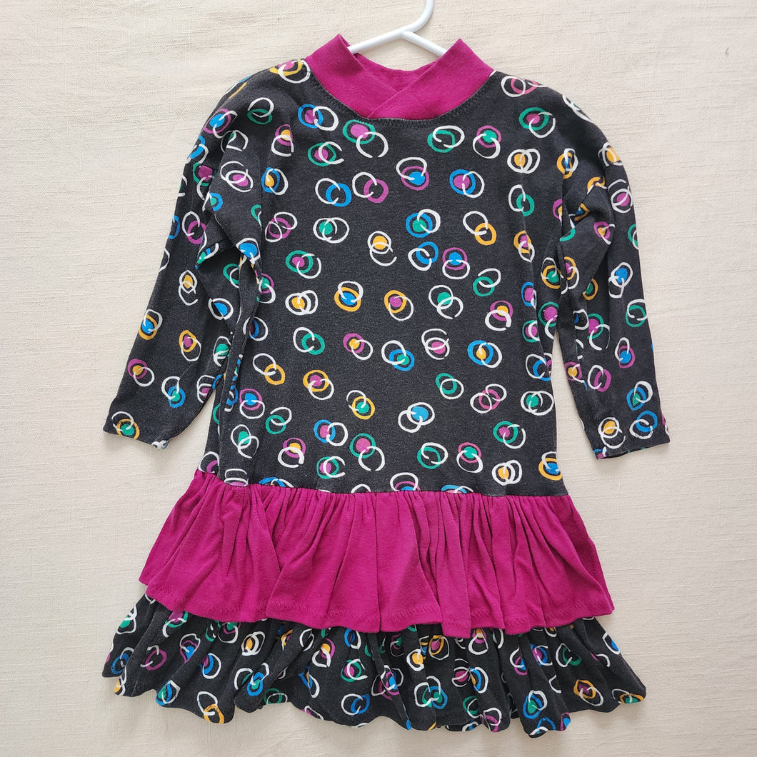 Vintage 80s Pattern Dress kids 8/10