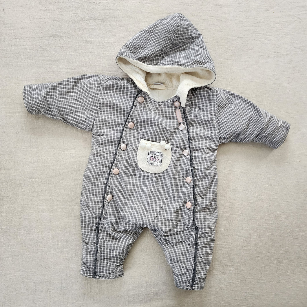 Vintage Grid Hooded Snowsuit 3-6 months