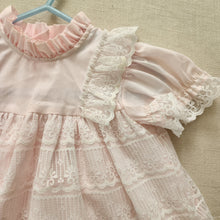 Load image into Gallery viewer, Vintage Lace Frilly Pink Dress 18 months
