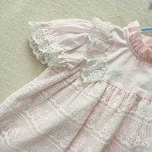 Load image into Gallery viewer, Vintage Lace Frilly Pink Dress 18 months
