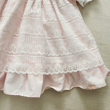 Load image into Gallery viewer, Vintage Lace Frilly Pink Dress 18 months
