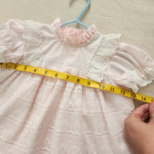 Load image into Gallery viewer, Vintage Lace Frilly Pink Dress 18 months
