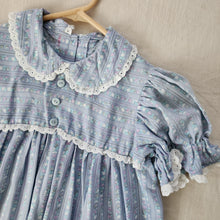 Load image into Gallery viewer, Vintage Pale Blue Floral Dress kids 6
