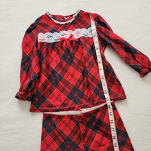Load image into Gallery viewer, Vintage Plaid Girly Pajamas 3t *elastic relaxed
