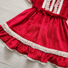 Load image into Gallery viewer, Vintage Velour Lace Dress 3t/4t
