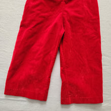Load image into Gallery viewer, Vintage Red Velour Overalls 24 months
