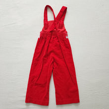 Load image into Gallery viewer, Vintage Red Velour Overalls 24 months
