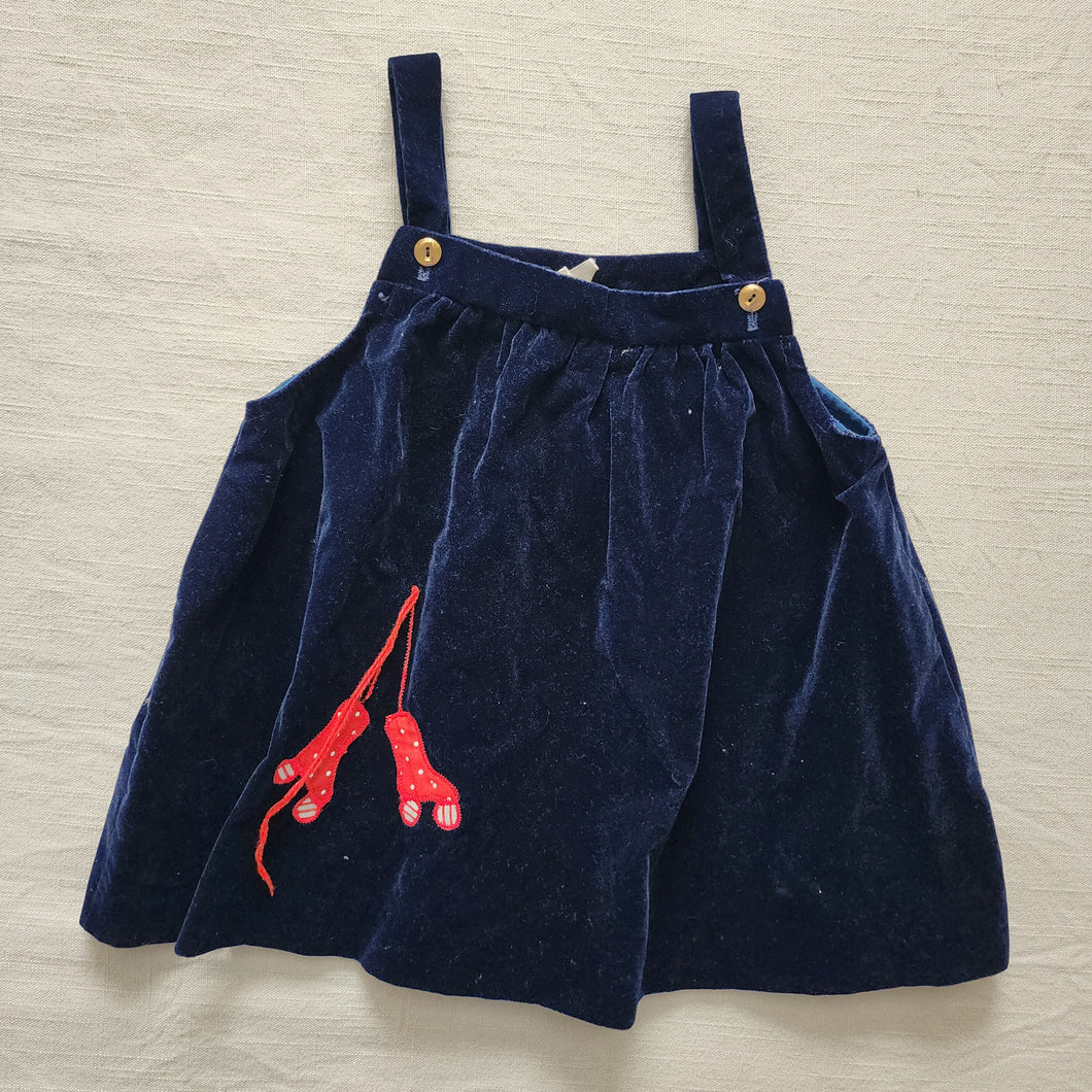 Vintage Velvet Rollerskate Short Dress/Top 3-6 years