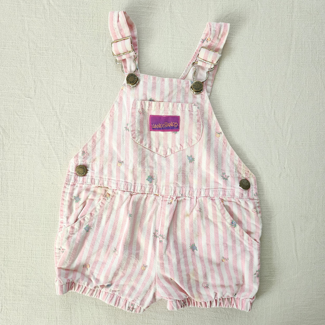 Vintage Striped Floral Shortalls 18-24 months