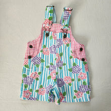 Load image into Gallery viewer, Vintage Floral Striped Shortalls 3t
