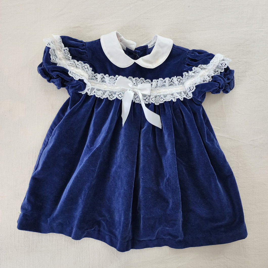 Vintage Sapphire Velvet Dress 3t