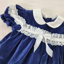 Load image into Gallery viewer, Vintage Sapphire Velvet Dress 3t
