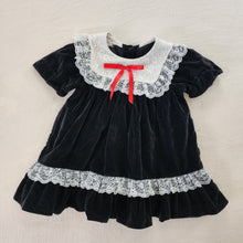 Load image into Gallery viewer, Vintage Black Velvet Dress 2t
