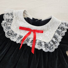Load image into Gallery viewer, Vintage Black Velvet Dress 2t
