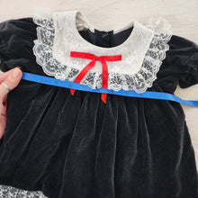 Load image into Gallery viewer, Vintage Black Velvet Dress 2t
