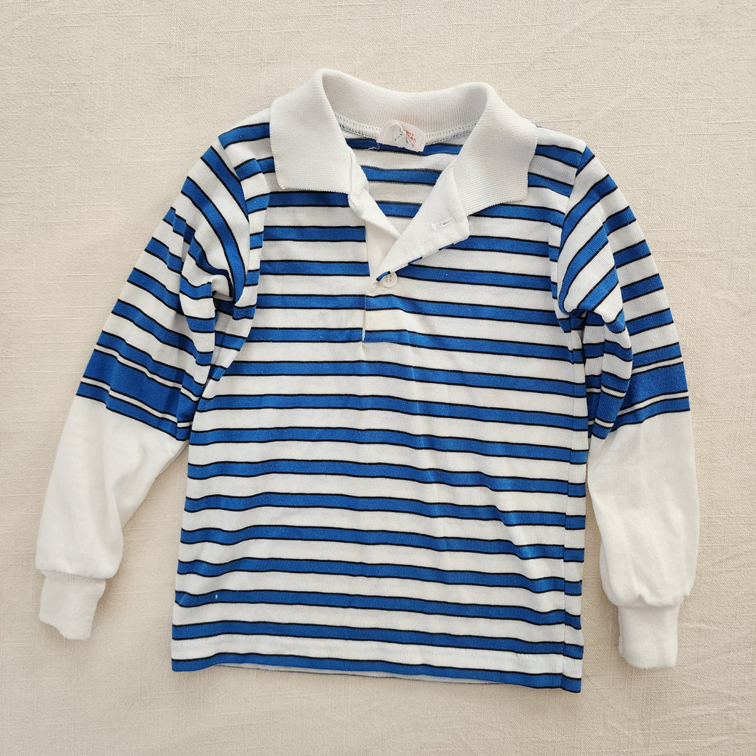 Vintage Blue White Striped Long Sleeve 3t/4t