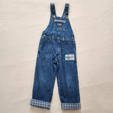 Load image into Gallery viewer, Vintage 80s Oshkosh Denim + Plaid Overalls 4t
