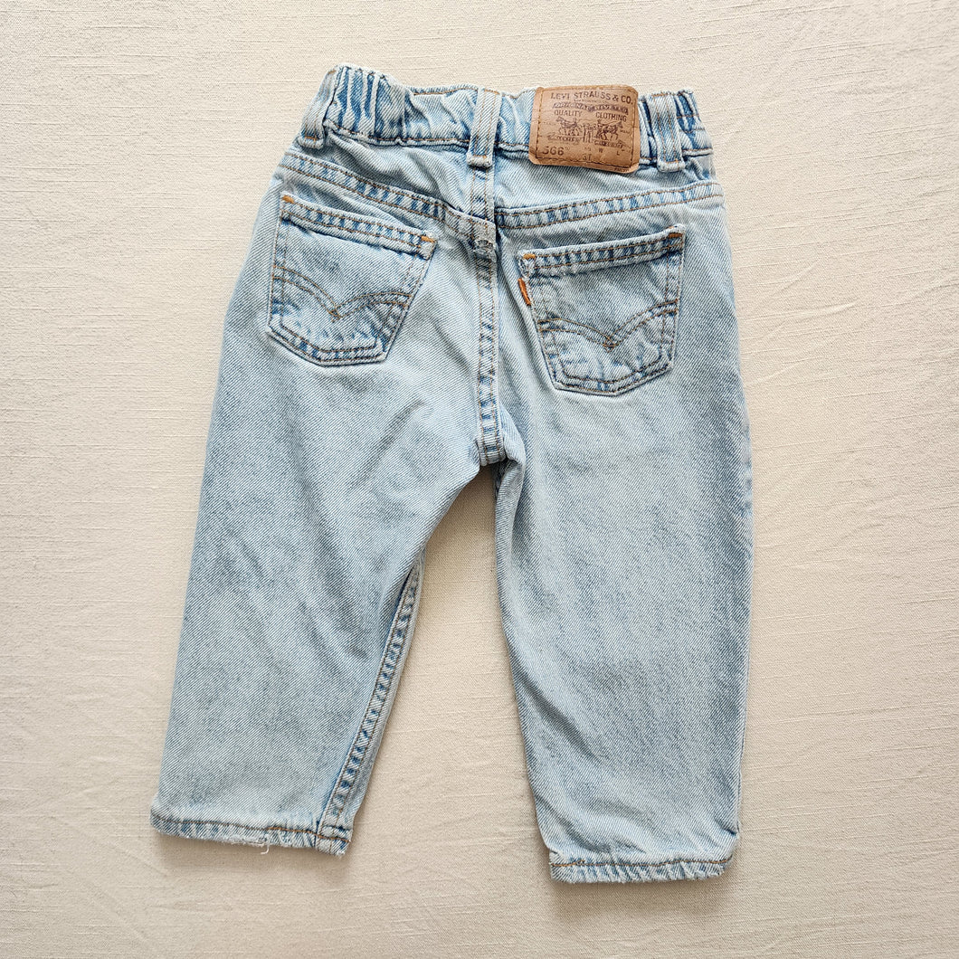 Vintage Levi's 566 Fit Jeans Orange Tab 2t/3t