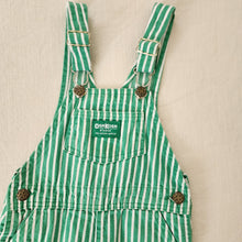 Load image into Gallery viewer, Vintage Oshkosh Green Striped Overalls 3t/4t
