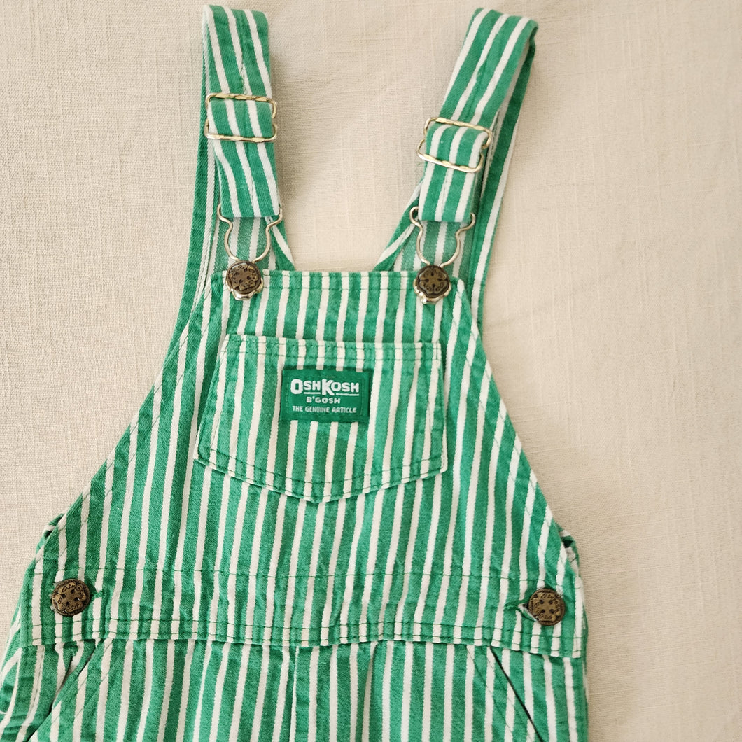 Vintage Oshkosh Green Striped Overalls 3t/4t
