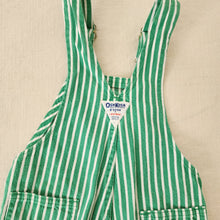 Load image into Gallery viewer, Vintage Oshkosh Green Striped Overalls 3t/4t
