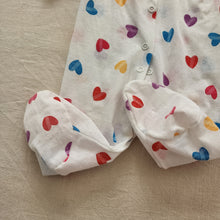 Load image into Gallery viewer, Vintage Heart Footed PJs 3-6 months
