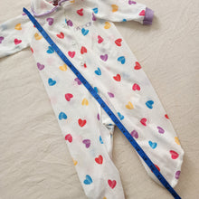 Load image into Gallery viewer, Vintage Heart Footed PJs 3-6 months
