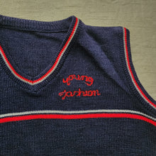 Load image into Gallery viewer, Vintage Navy Bear Knit Vest 3t/4t
