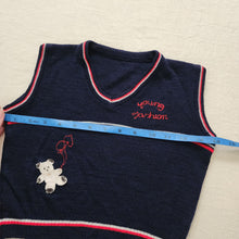 Load image into Gallery viewer, Vintage Navy Bear Knit Vest 3t/4t
