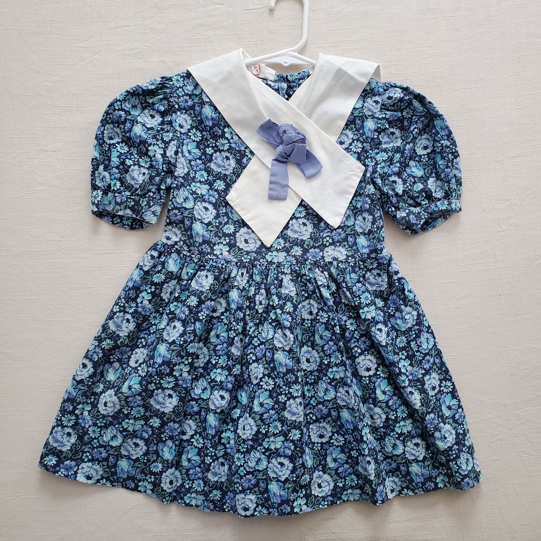 Vintage Blue Floral Dress 4t/5t/6