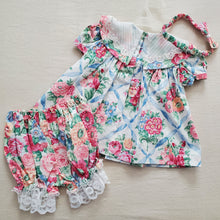 Load image into Gallery viewer, Vintage Floral Dress/Bloomers + Headband 12 months
