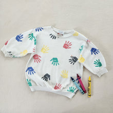 Load image into Gallery viewer, Vintage Handprint Slouchy Crewneck 2t/3t
