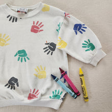 Load image into Gallery viewer, Vintage Handprint Slouchy Crewneck 2t/3t
