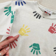 Load image into Gallery viewer, Vintage Handprint Slouchy Crewneck 2t/3t
