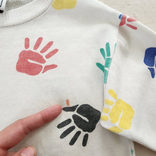 Load image into Gallery viewer, Vintage Handprint Slouchy Crewneck 2t/3t
