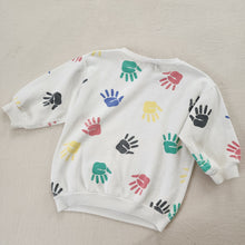 Load image into Gallery viewer, Vintage Handprint Slouchy Crewneck 2t/3t
