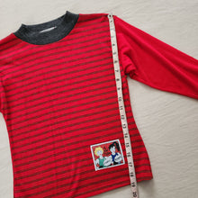 Load image into Gallery viewer, Vintage Red Striped Long Sleeve Shirt kids 7/8
