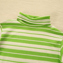 Load image into Gallery viewer, Vintage 60s Green Striped Turtleneck 5t/6

